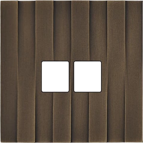MODELEC - Façade Empreintes LIGNE Vieux Bronze Simple Double Média, magnétique