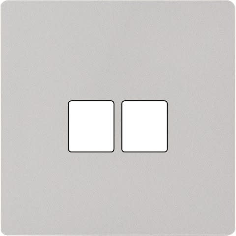 MODELEC - Façade "M" Nickel Sable Simple 2 Media magnétique