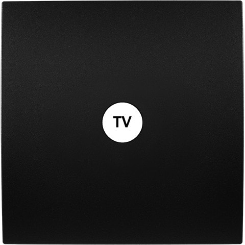 MODELEC - Façade Collection Karo Noir Soft Touch Prise Tv; Façade à clip.