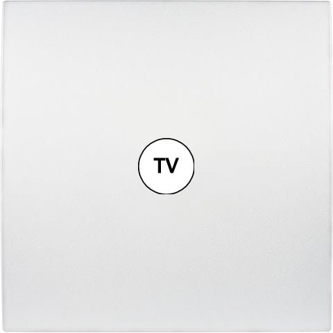 MODELEC - Façade simple de la Collection Karo Blanc en prise TV. Façade à clip;