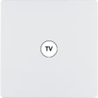 MODELEC - Façade "M" Blanc Mat Simple 1 Prise Tv magnétique