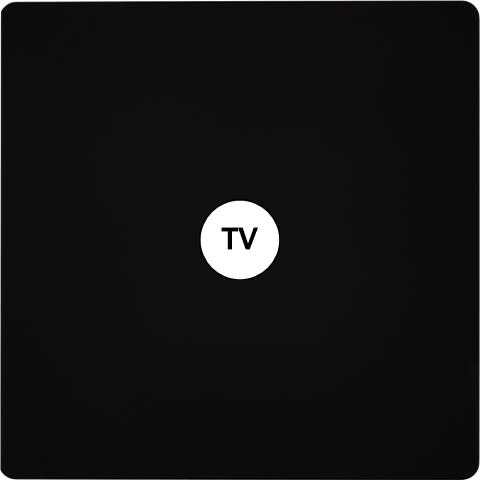 MODELEC - Façade "M" Noir Mat Simple 1 Prise Tv magnétique