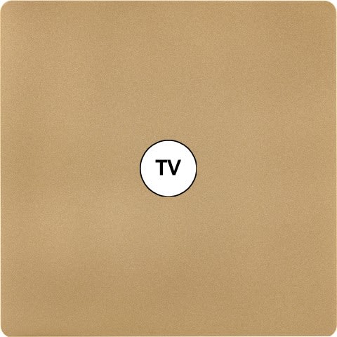 MODELEC - Façade "M" Laiton Sable Simple 1 Prise Tv magnétique