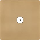 MODELEC - Façade "M" Laiton Sable Simple 1 Prise Tv magnétique