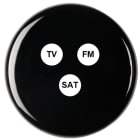 MODELEC - Façade Iris by MODELEC en porcelaine noire simple poste prise TV-FM-Sat