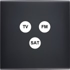 MODELEC - Façade Désir Blanc Mat Simple Tv-Fm-Sat; Façade à clip.; Façade à clip.