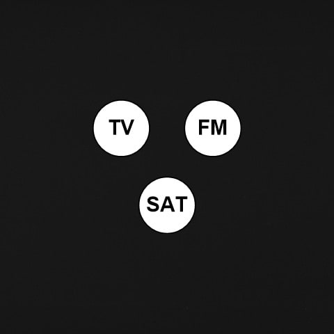 MODELEC - Façade Empreintes PLAN Noir Simple Prise TV FM SAT, magnétique