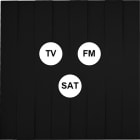 MODELEC - Façade Empreintes LIGNE Noir Simple Prise TV FM SAT, magnétique