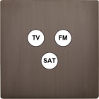 MODELEC - Façade "M" Laiton Canon De Fusil Simple 1 Tv-Fm-Sat magnétique