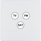 MODELEC - Façade "M" Blanc Mat Simple 1 Tv-Fm-Sat magnétique