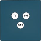 MODELEC - Façade "M" Gris Mat Simple 1 Tv-Fm-Sat magnétique