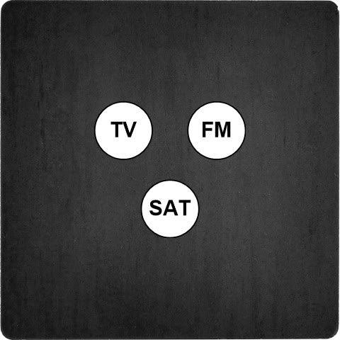 MODELEC - Façade "M" Acier Verni Simple 1 Tv-Fm-Sat magnétique