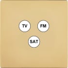 MODELEC - Façade "M" Laiton Verni Simple 1 Tv-Fm-Sat magnétique