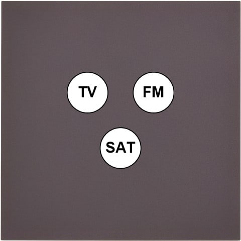 MODELEC - Façade Désir Anthracite Mat Simple prise Tv-Fm-Sat; Façade à clip.