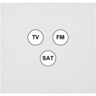 MODELEC - Façade Désir Blanc Mat Simple Tv-Fm-Sat; Façade à clip.