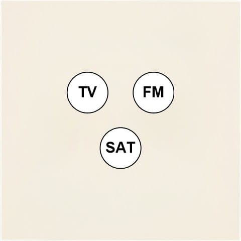 MODELEC - Façade Désir Ivoire Mat Simple Tv-Fm-Sat; Façade à clip.