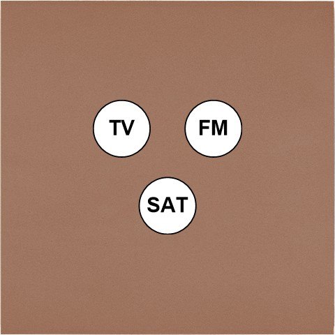 MODELEC - Façade Désir Moka Mat Simple Tv-Fm-Sat; Façade à clip.
