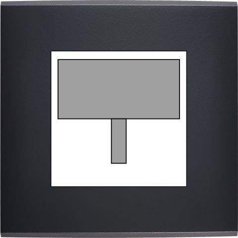 MODELEC - Façade Confidence Laiton Noir Simple Detecteur-Carte-Prise Multi