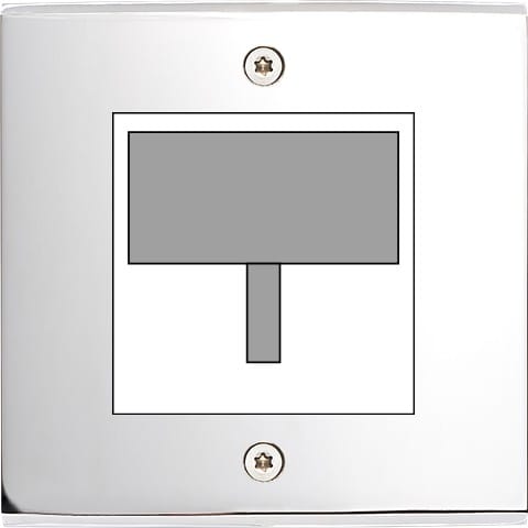 MODELEC - Façade Confidence Laiton Chrome Simple Detecteur-Carte-Prise Multi à Vis