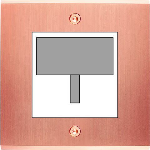 MODELEC - Façade Confidence Laiton Cuivre Satine Simple Detecteur-Carte-Prise Multi à Vis