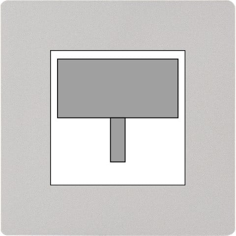 MODELEC - Façade "M" Aluminium Nickel sablé Simple R2 magnétique