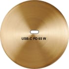 MODELEC - Façade Iris Horizon laiton satiné simple poste, chargeur dbl USB, magnétique