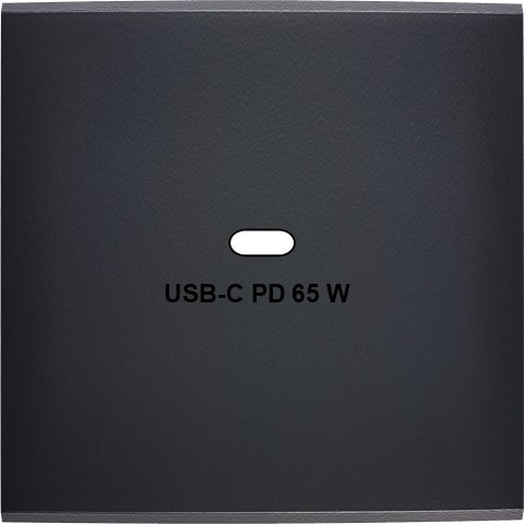 MODELEC - Façade Confidence Laiton Noir Mat Simple USB Power Delivery magnétique