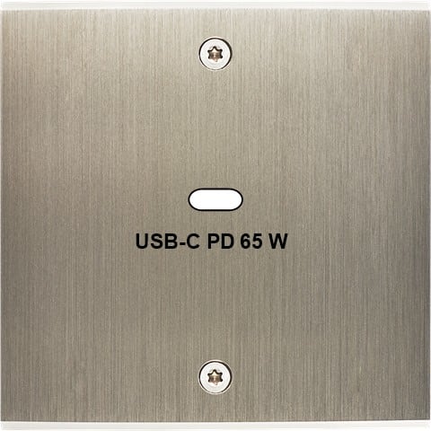 MODELEC - Façade Confidence Laiton Acier Brossé Simple USB Power Delivery à Vis