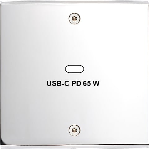 MODELEC - Façade Confidence Laiton Chrome Simple USB Power Delivery à Vis