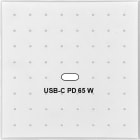 MODELEC - Façade Empreintes POINT Blanc Simple USB Power Delivery, magnétique
