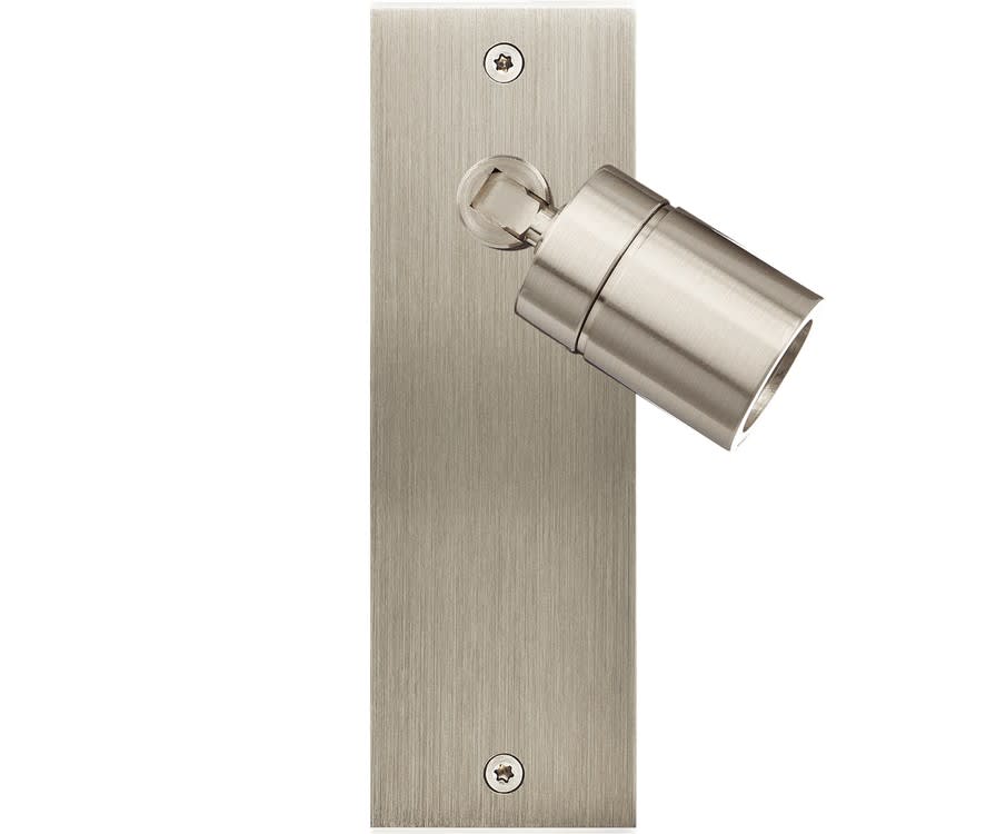 MODELEC - Façade Confidence Laiton Acier Brosse Etroite Longue Spot 360°