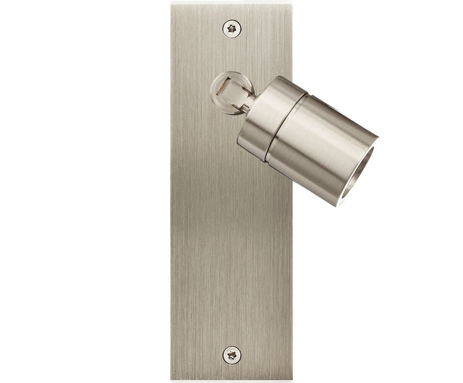 MODELEC - Façade Confidence Laiton Acier Brosse Etroite Longue Spot 360°
