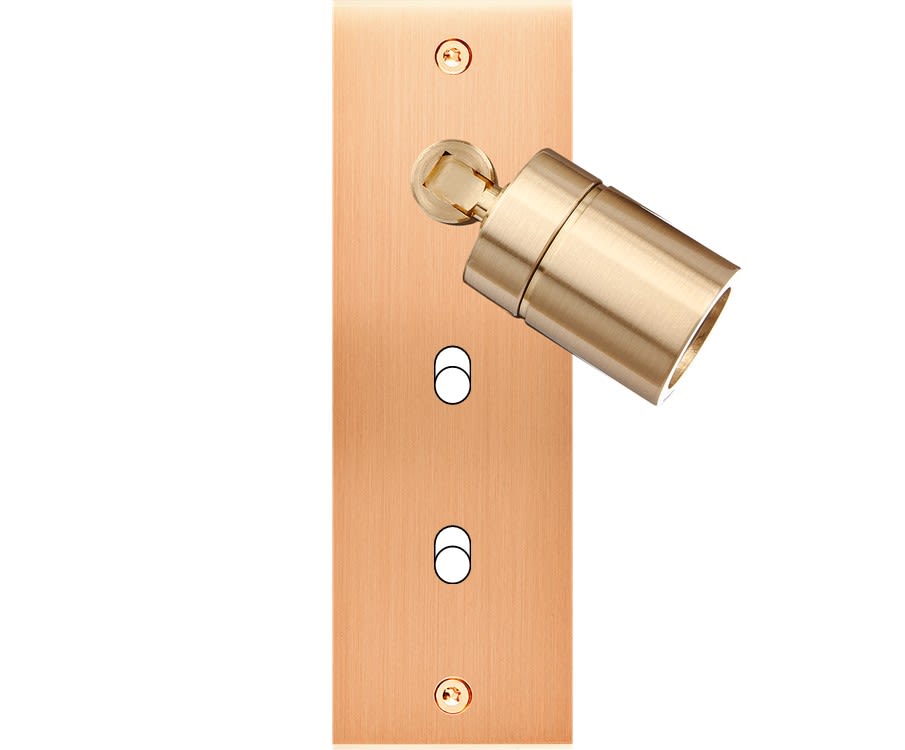 MODELEC - Façade Confidence Laiton Cuivre Satine Etroite Longue B2 + Spot 360°