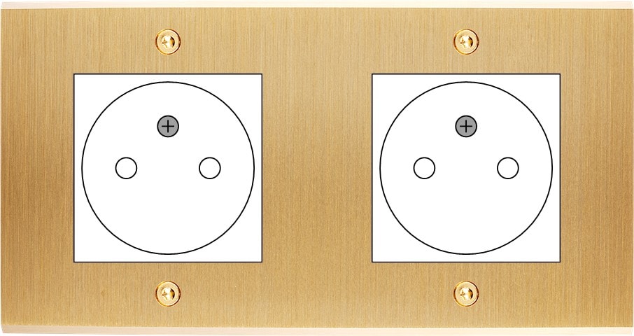 MODELEC - Façade Confidence Laiton Brosse Double Horizontale 2X B.Ticino