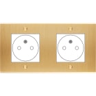 MODELEC - Façade Confidence Laiton Brosse Double Horizontale 2X B.Ticino