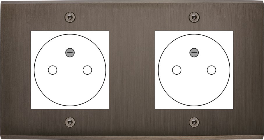 MODELEC - Façade Confidence Laiton Canon De Fusil Double Horizontale 2X B.Ticino