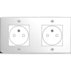 MODELEC - Façade Confidence Laiton Chrome Double Horizontale 2X B.Ticino