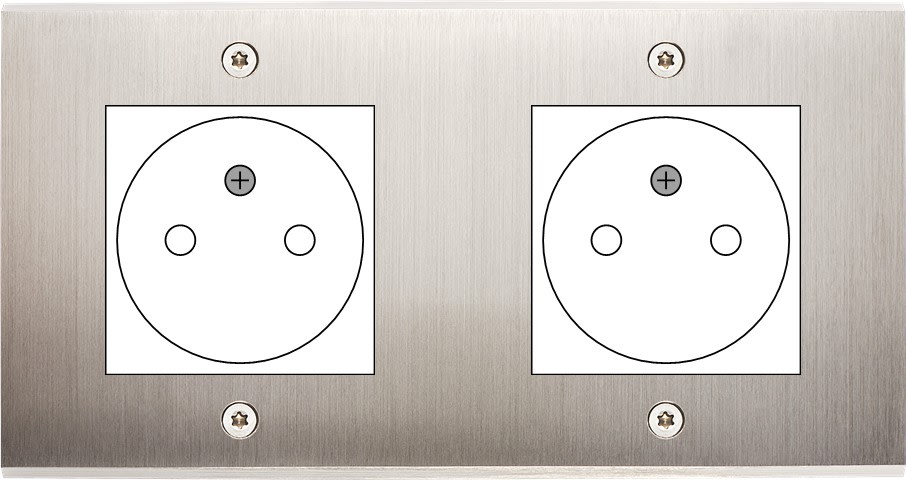 MODELEC - Façade Confidence Laiton Nickel Satine Double Horizontale 2X B.Ticino