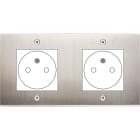 MODELEC - Façade Confidence Laiton Nickel Satine Double Horizontale 2X B.Ticino