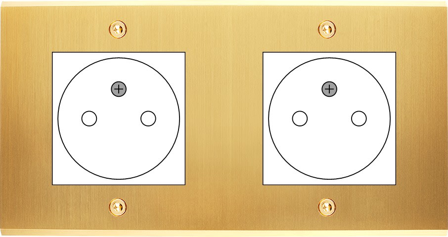 MODELEC - Façade Confidence Laiton Satine Double Horizontale 2X B.Ticino