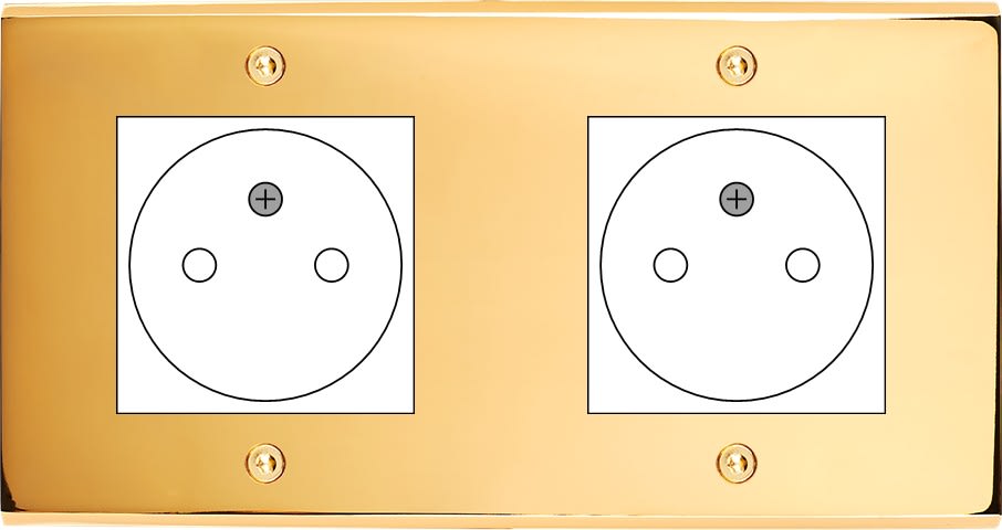 MODELEC - Façade Confidence Laiton Or Miroir Double Horizontale 2X B.Ticino