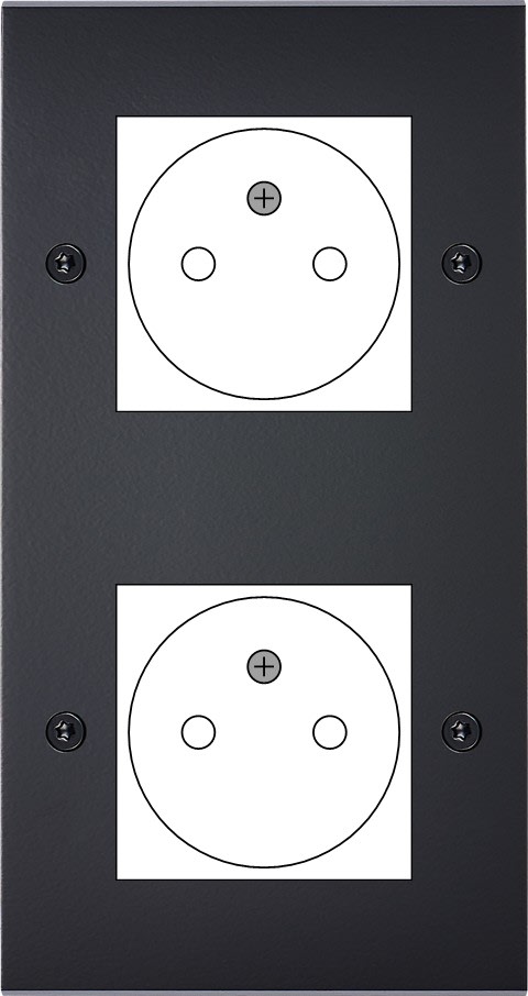 MODELEC - Façade Confidence Laiton Noir Mat Double Verticale 2X B.Ticino