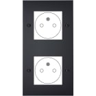 MODELEC - Façade Confidence Laiton Noir Mat Double Verticale 2X B.Ticino