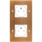 MODELEC - Façade Confidence Laiton Vieux Bronze Double Verticale 2X B.Ticino