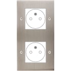 MODELEC - Façade Confidence Laiton Nickel Satine Double Verticale 2X B.Ticino