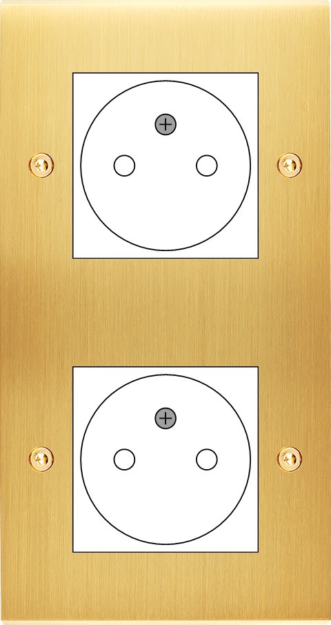 MODELEC - Façade Confidence Laiton Satine Double Verticale 2X B.Ticino