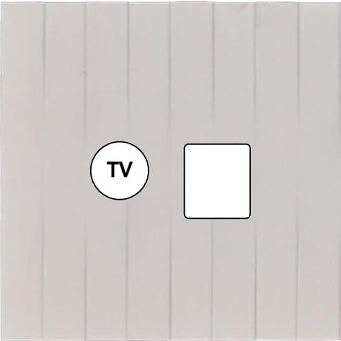 MODELEC - Façade Empreintes LIGNE Blanc Simple TV + RJ45, magnétique