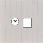 MODELEC - Façade Empreintes LIGNE Blanc Simple TV + RJ45, magnétique