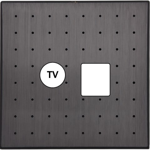 MODELEC - Façade Empreintes POINT Canon de Fusil Simple TV + RJ45, magnétique