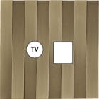 MODELEC - Façade Empreintes LIGNE Laiton Satiné Simple TV + RJ45, magnétique